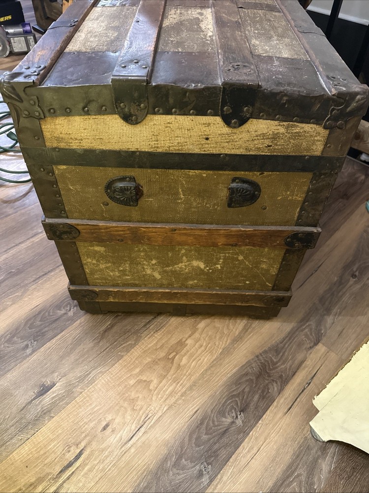 Antique Wood Steamer Chest