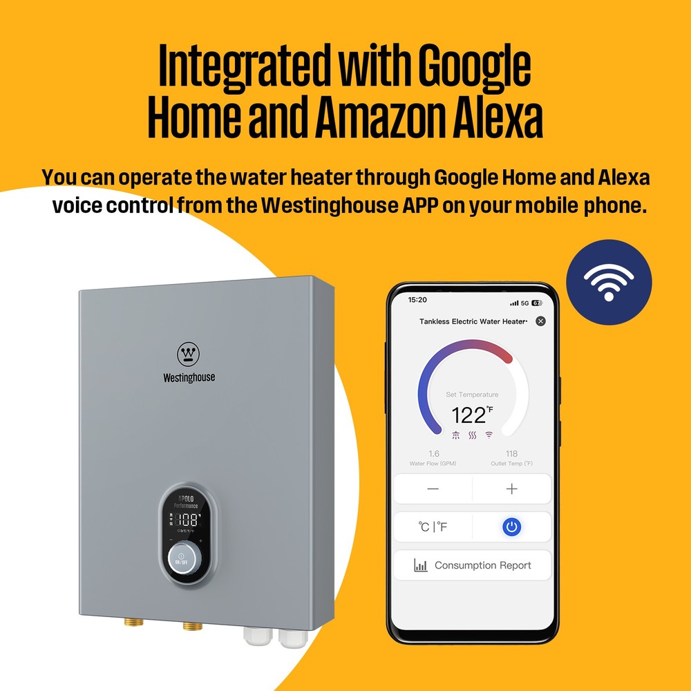 Used- 27KW Electric Tankless Water Heater Instant Hot On Demand Smart WiFi 240V