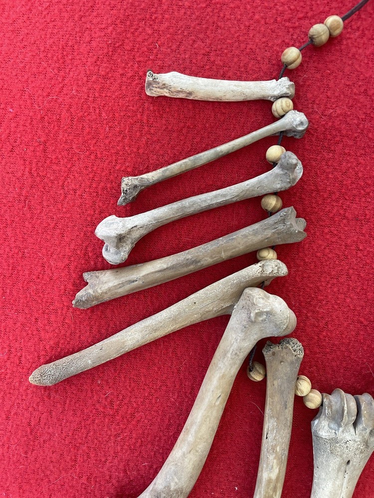 Extraordinary Old Aztec Xoloitzuintle Bone Shaman’s Necklace