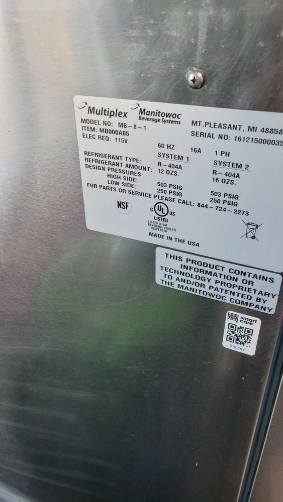 MANITOWOC MULTIPLEX MB-8-1 with BUILTIN ICE MACHINE