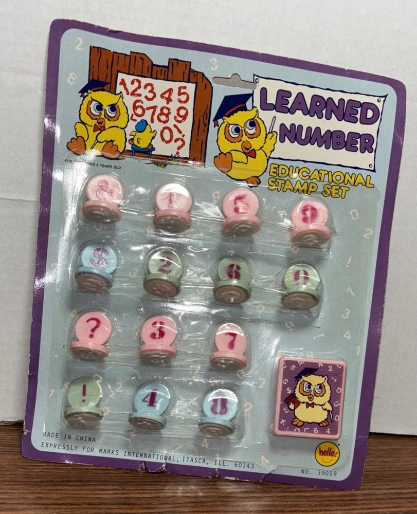 Vintage Learned Number Educational Stamp Set Numbers 0-9