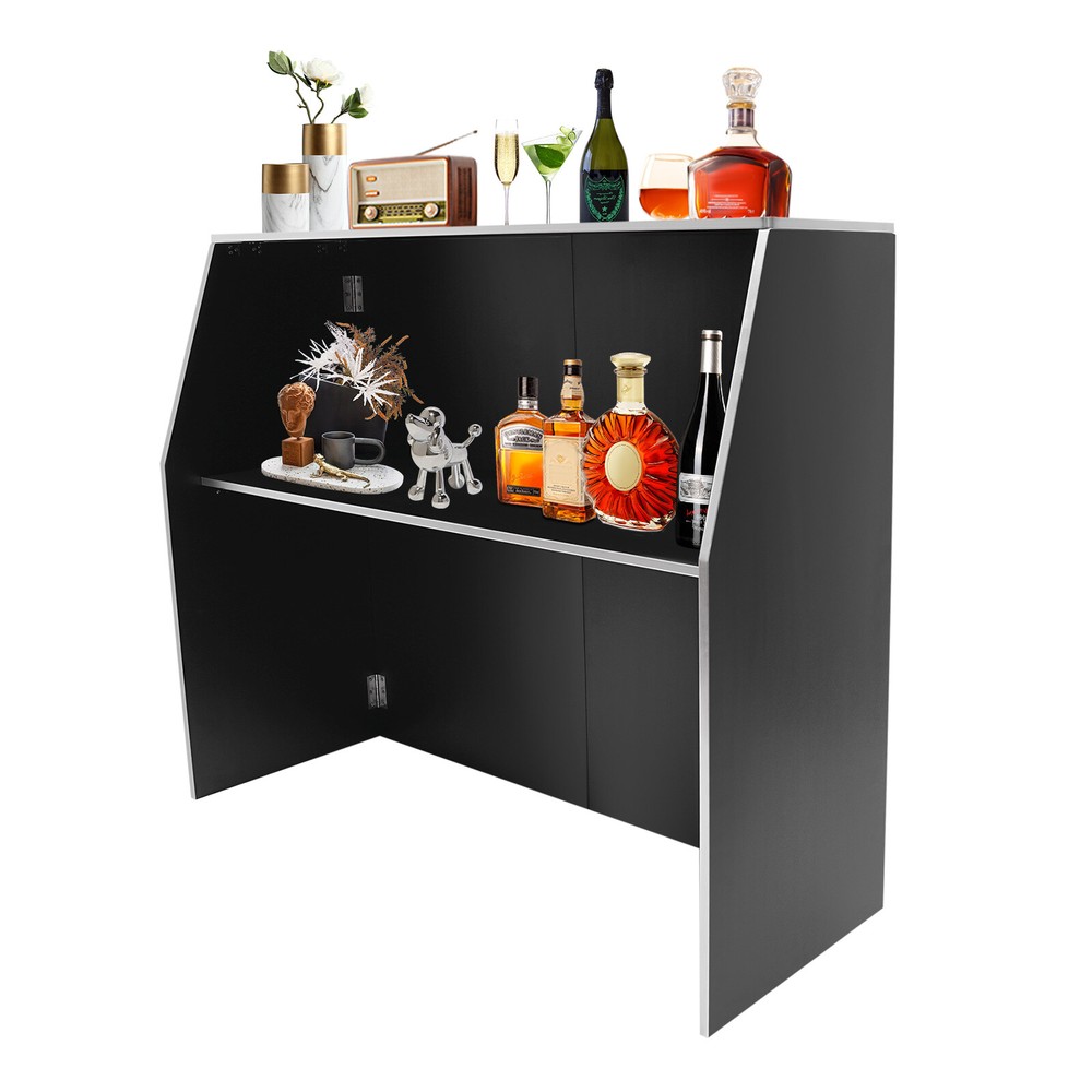 Portable Folding Event Bar - Rectangular, Sturdy, Freestanding Design