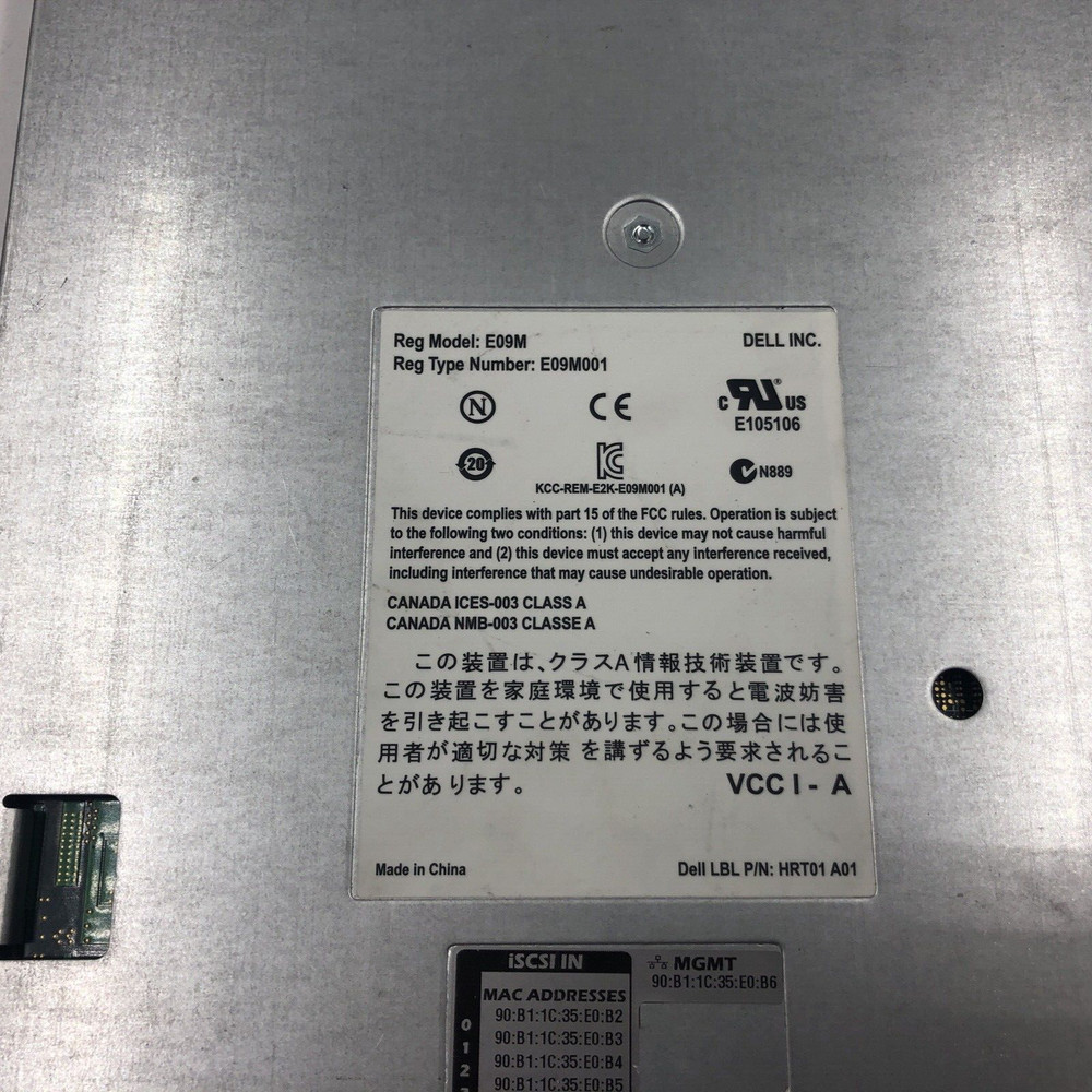 DELL EQUALLOGIC CONTROL MODULE TYPE 11 CONTROLLER MODULE E09M001 E09M