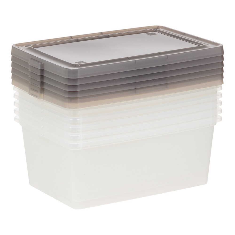 17 Qt. Plastic Storage Bins with Lids, Clear, Stackable Totes, Containers 8Pk