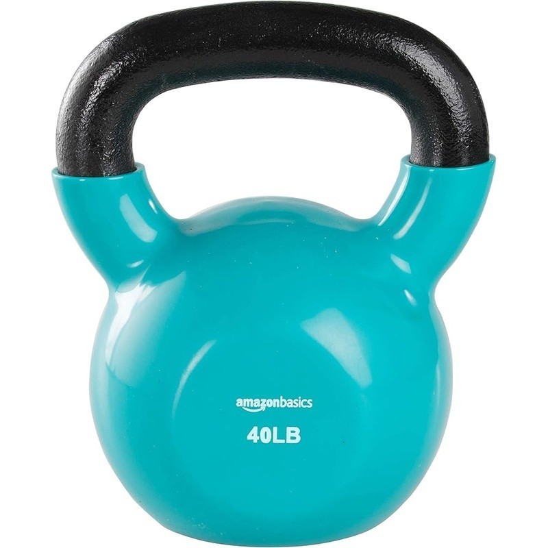 40lb Kettlebell Weight Strength Training Solid Cast Iron Exercise Equipment Blue