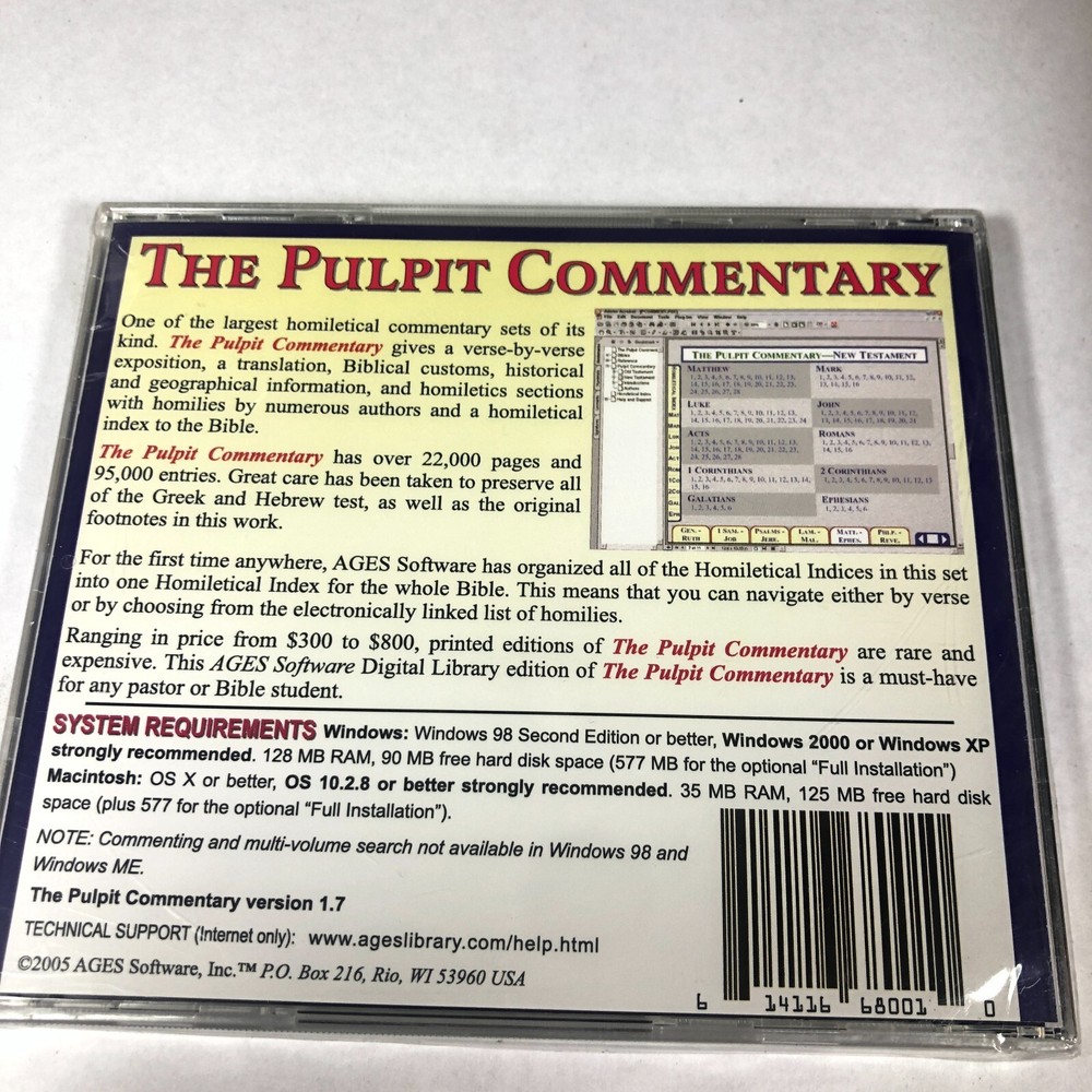 Pulpit Commentary V1.7 (PC, CD-ROM, 2005, Ages Digital Library) NEW