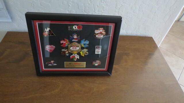2006 KELLOGG'S FRAMED OLYMPIC PINS COLLECTION LIMITED EDITION.