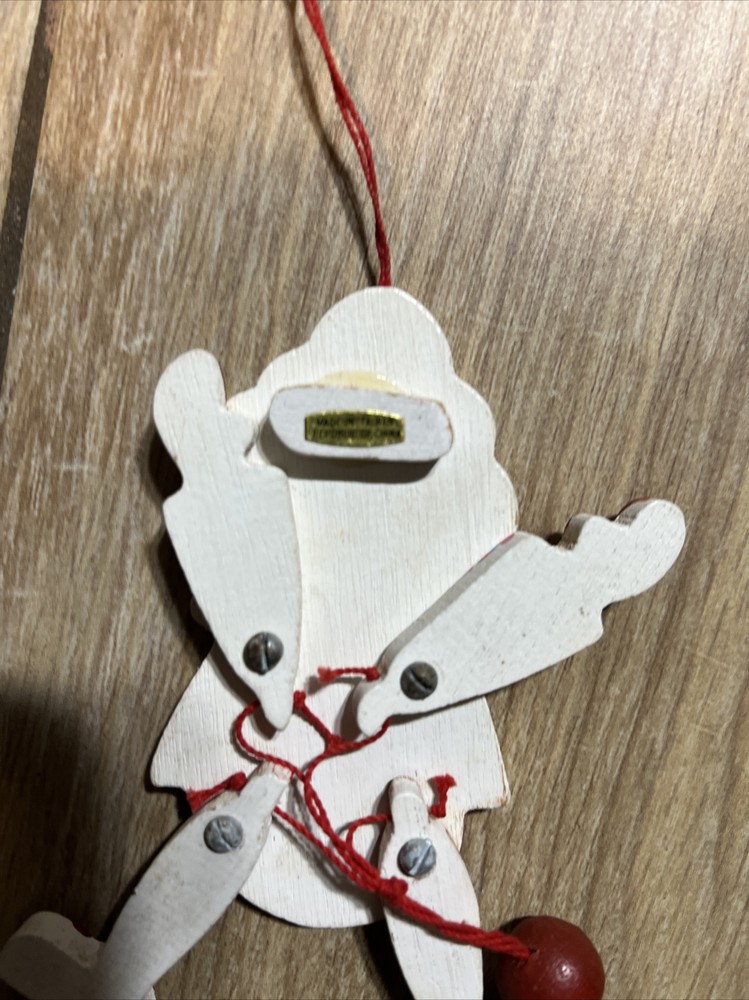 Vintage Jumping Jack Pull String Wood Puppet Ornament ocb1