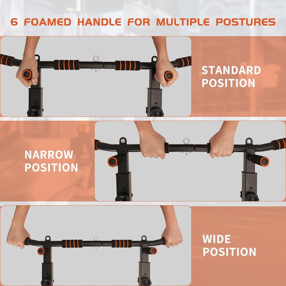 Pull Up Bar Wall Mounted: Adjustable Wall Joist Mount Pull Up Bar & Chin Up B...