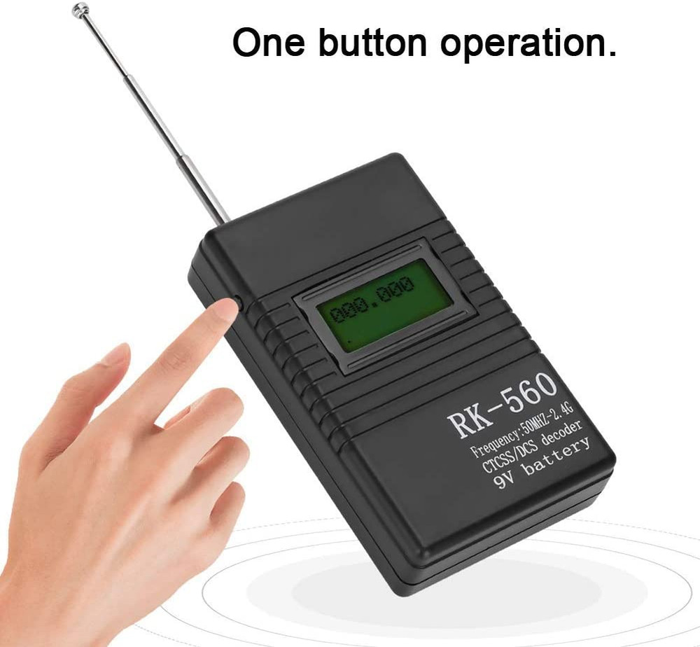 RK560 Mini Radio Frequency Counter Meter, 50Mhz-2.4Ghz with CTCSS/DCS Decoder, P