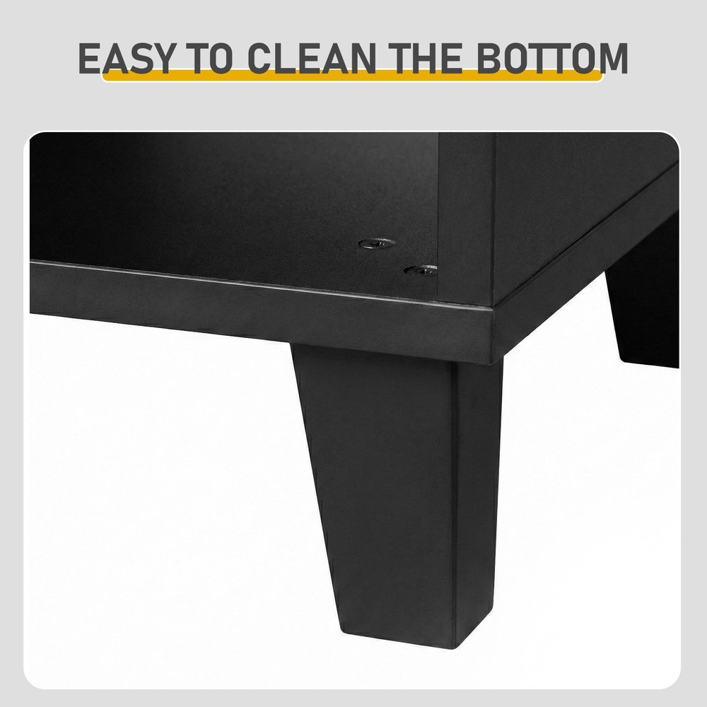 Shoe Cabinet w/ 2 Doors, 5 Open Compartments, Tabletop w/ Back Panel