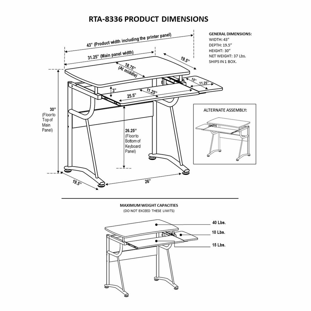 Compact Computer Desk with Pullout Keyboard Tray in Laminated Cherry Finish