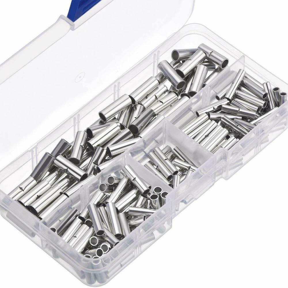 200PCS Copper Bare Wire Splice Terminals Uninsulated Ferrules Crimp Connectors