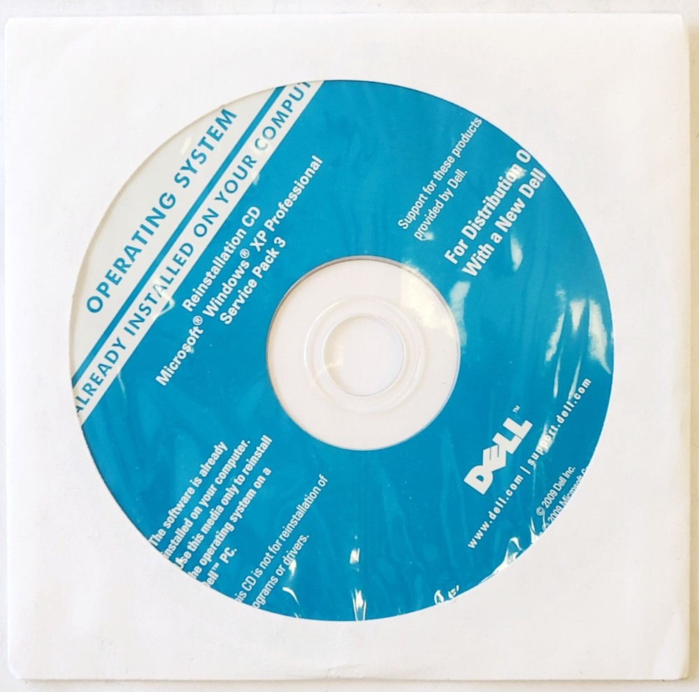 DELL-MICROSOFT WINDOWS XP PROFESSIONAL SERVICE PACK 3 REINSTALLATION DISCS (2PC)