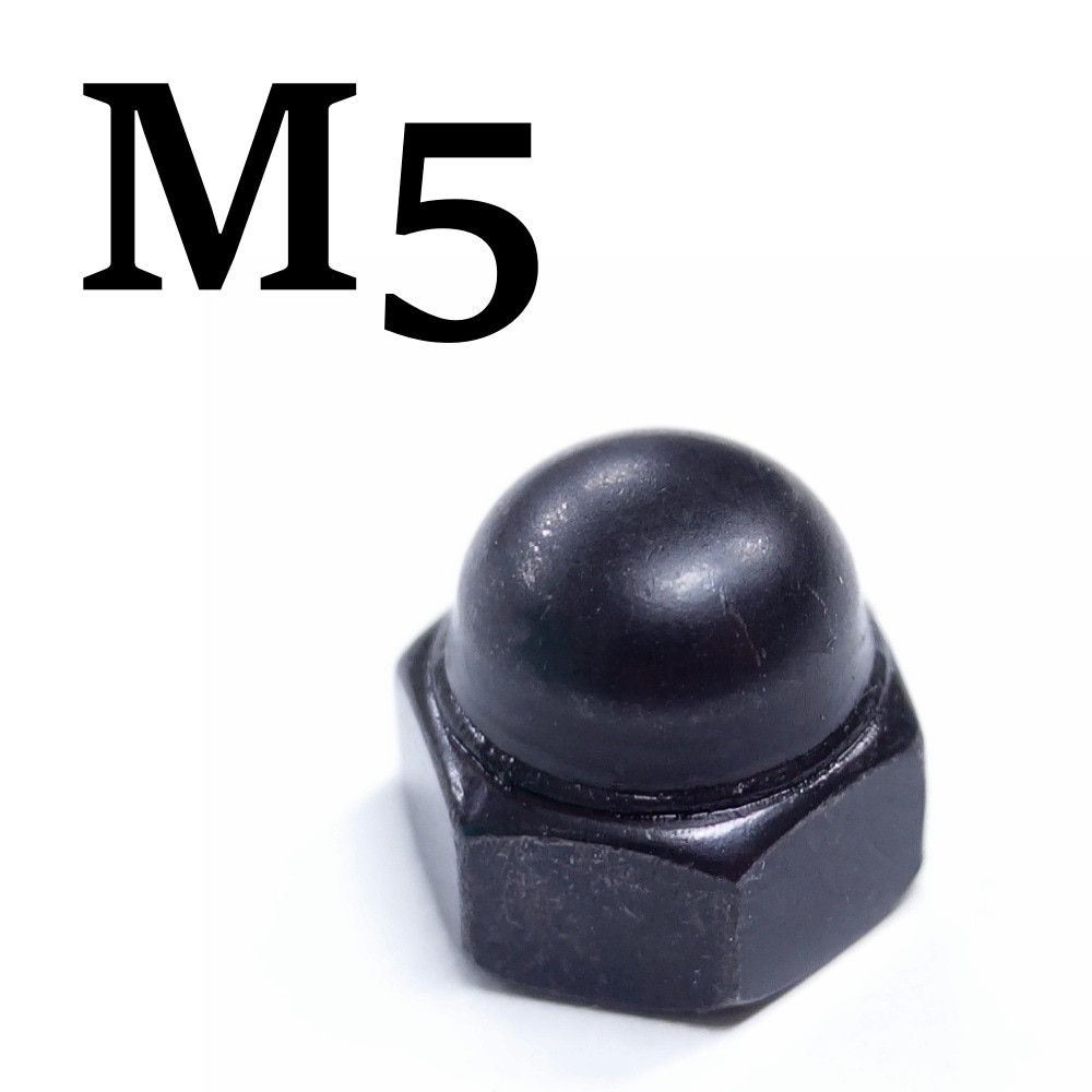 M5 Black Stainless Steel Cap Nuts (2 pcs)