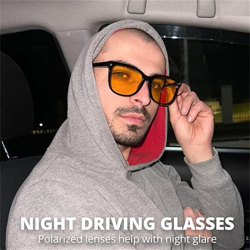Polarized Night Driving Glasses Classic Retro Style Blue Light Eyeglasses