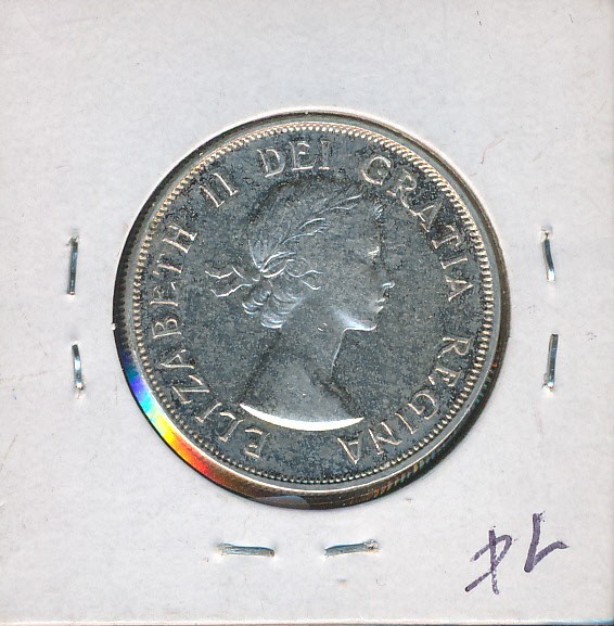 CANADA - 50 CENT - 1953 large date - SILVER - STRAPS - UNC - #6232