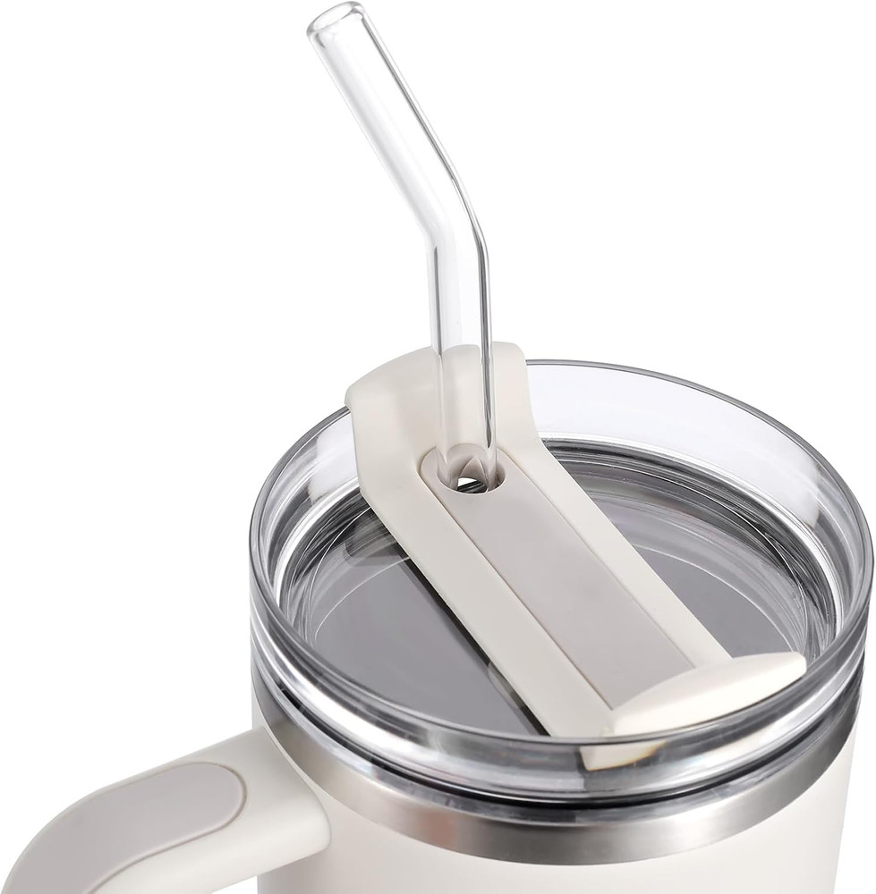 [12 Pcs] Replacement Glass Straws for Stanley - Compatible with Stanley 40 Oz 30
