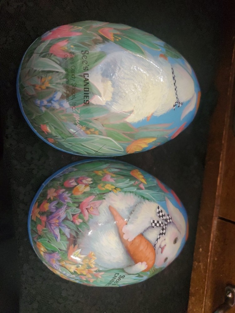 SEE'S CANDY Paper Mache Easter Egg Candy Container DZ432