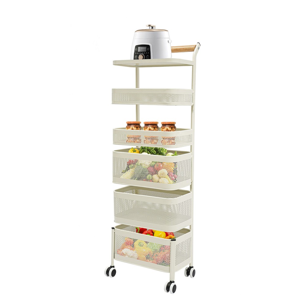 6 Tier Vegetable Rotating Basket Rack Fruit Snack Storage Kitchen Organizer