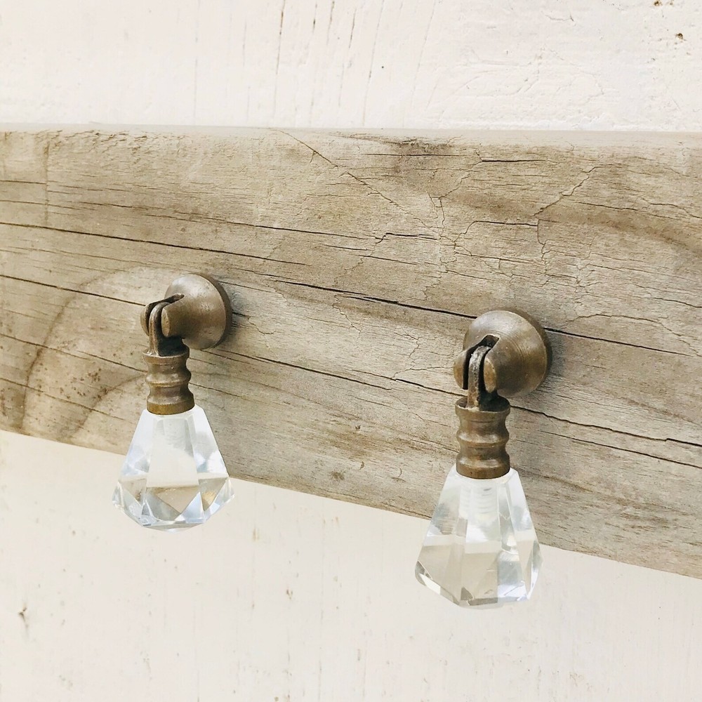 Brass Drawer Pull Handle Teardrop Glass Diamond Crystal Cabinet Knobs Hardware