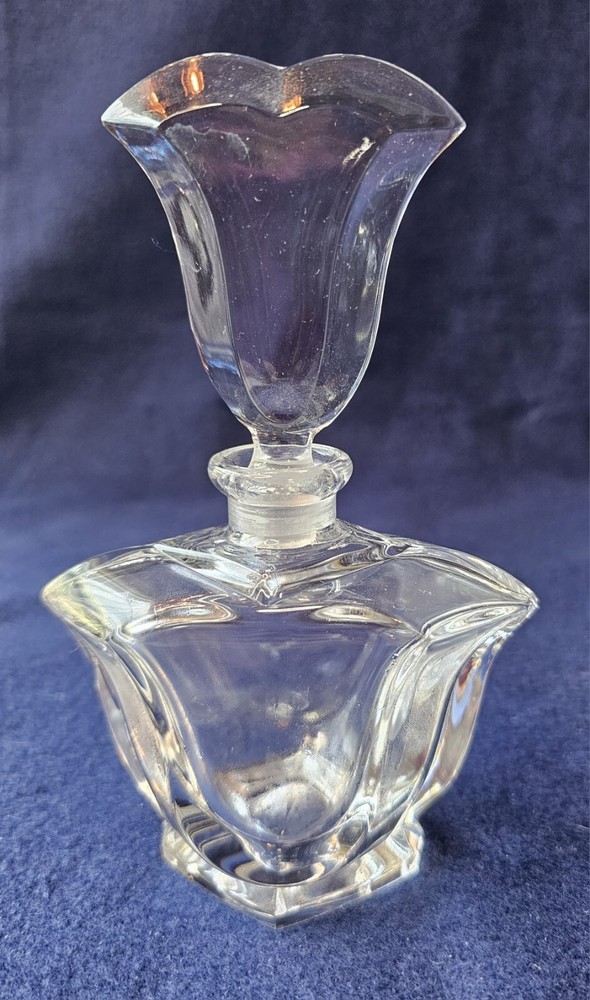 VINTAGE  Lead Crystal perfume bottle. Clear