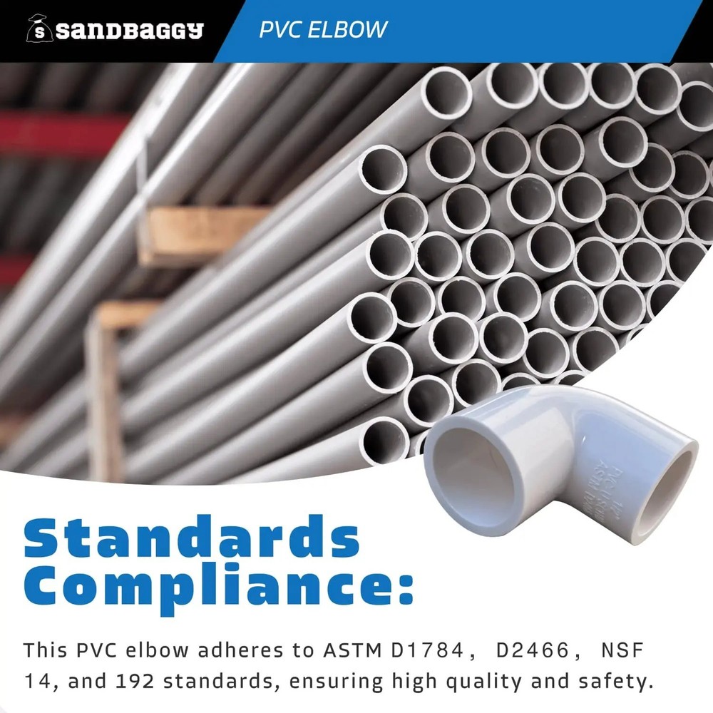 Sandbaggy 1/2-in 90-Degree Schedule 40 PVC Elbow - Right Angle - Socket x Socket