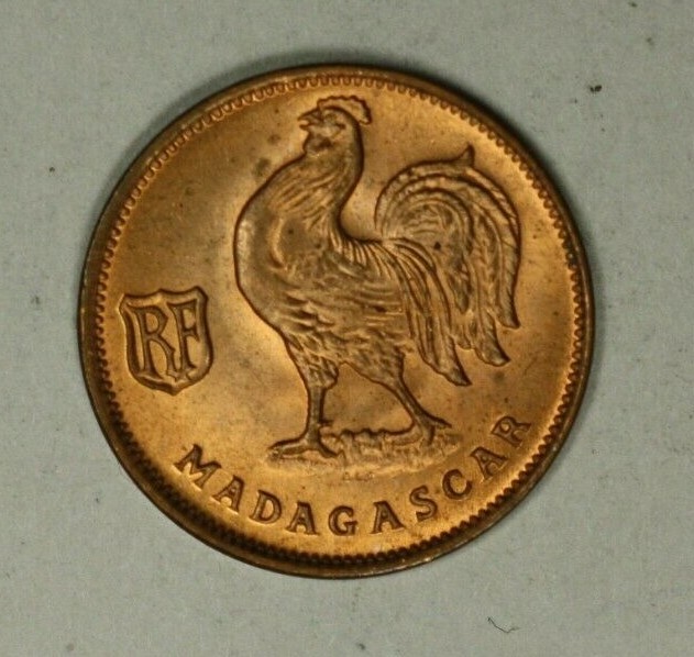 Madagascar 50 Centimes 1943  Red Gem BU   A1972