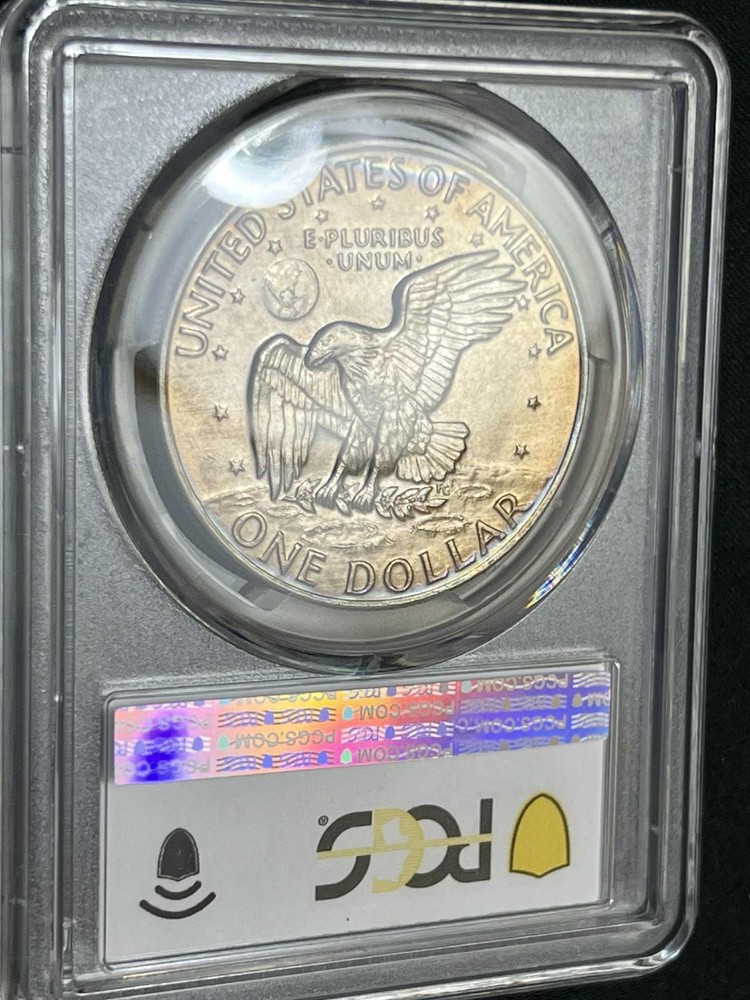 🔥👹1973-D Eisenhower Dollar PCGS MS65 - RAINBOW MONSTER TONED TRUEVIEW!👹🔥