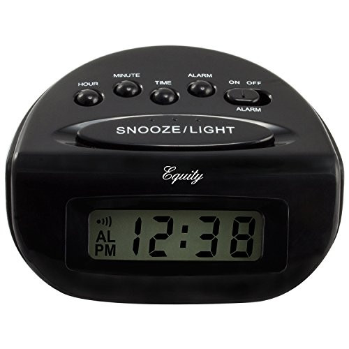 31003 LCD Snooze Alarm Clock, Black