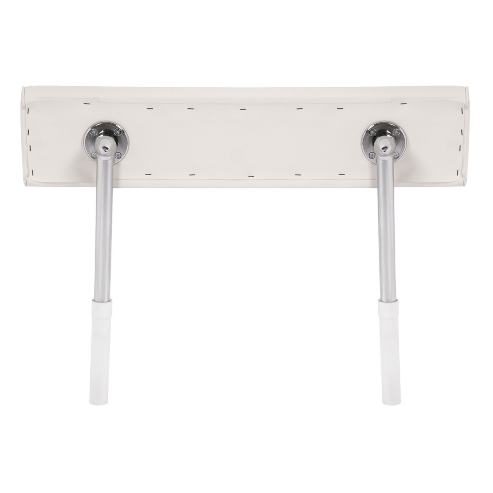 For Universal Leaning Post Backrest with Folding Arms Removable White+Silvery