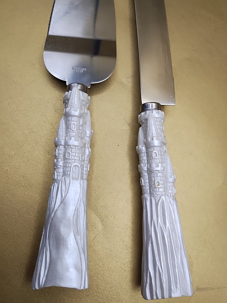 Fairytale Castle Theme Wedding Anniversary Cake and Knife Set.