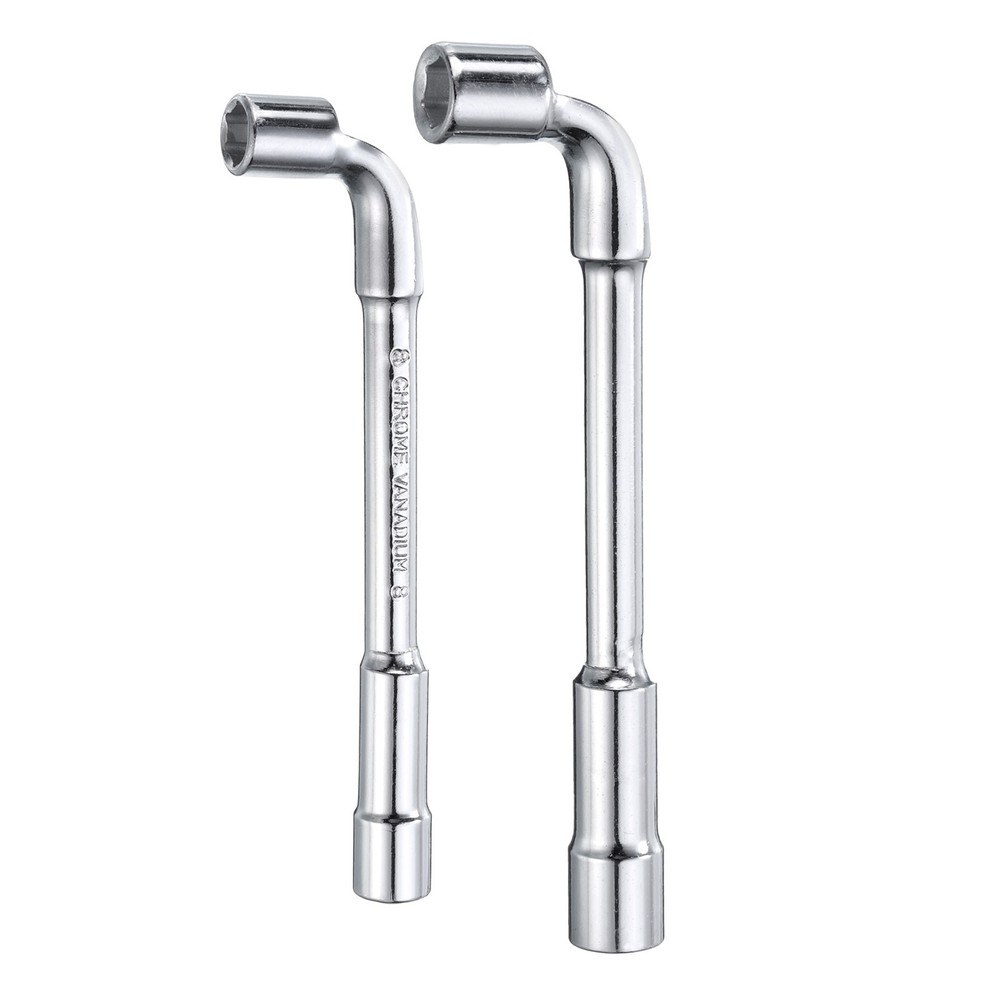 2pcs L Shaped Angled Hex Socket Wrench 8mm 9mm Double Ended Socket Spanner
