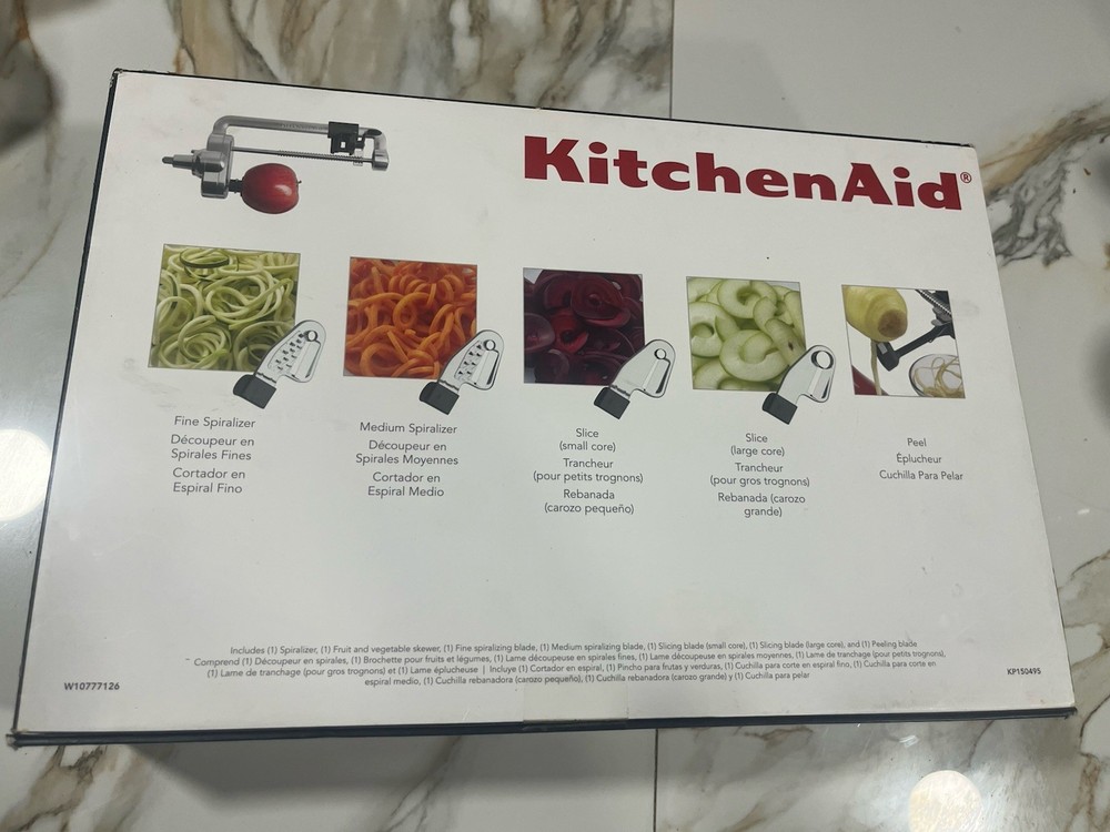 KitchenAid: 5-Blade Spiralizer w/Peel, Core & Slice Attachment for Stand Mixer