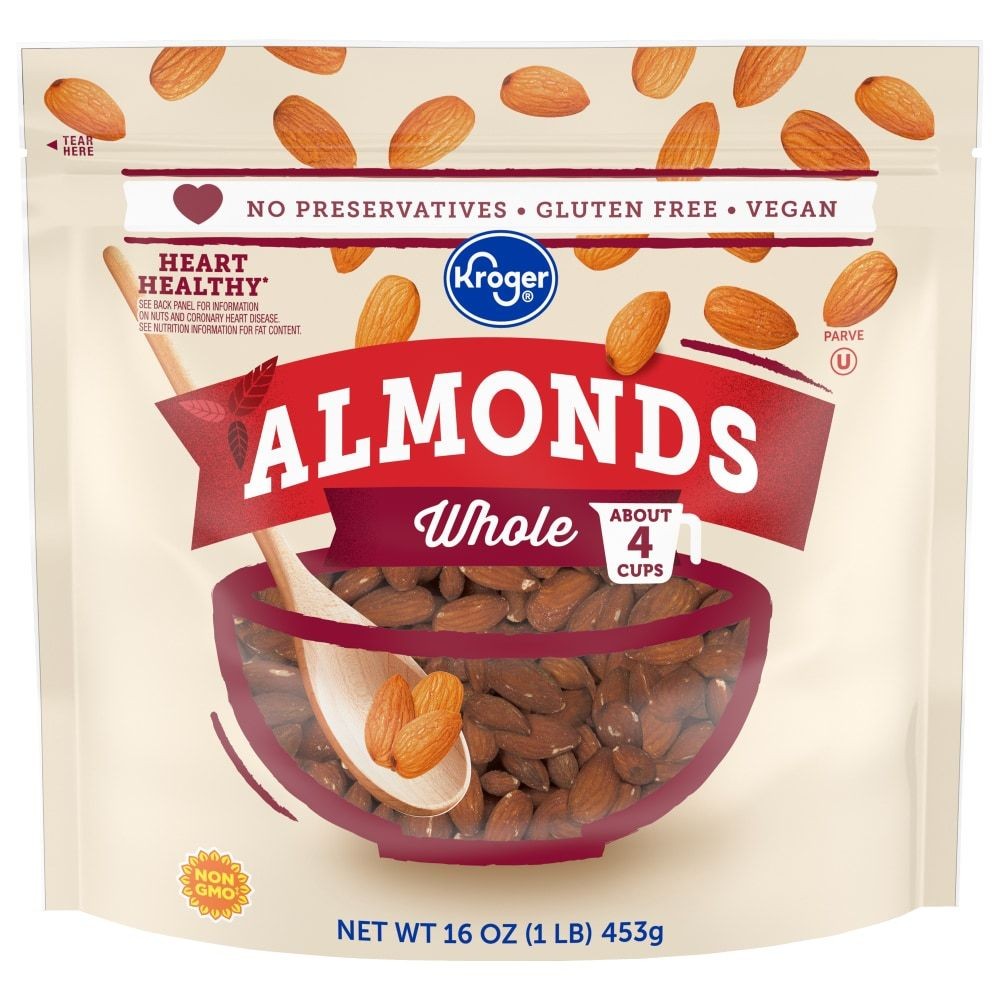 Kroger Whole Almonds 16 oz - Pack of 3