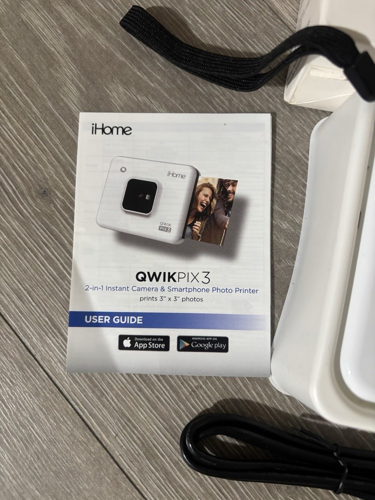 iHome QWIK PIX3 Bluetooth Printer Camera IHCP33 Bundle - WORKING NO CARTRIDGE