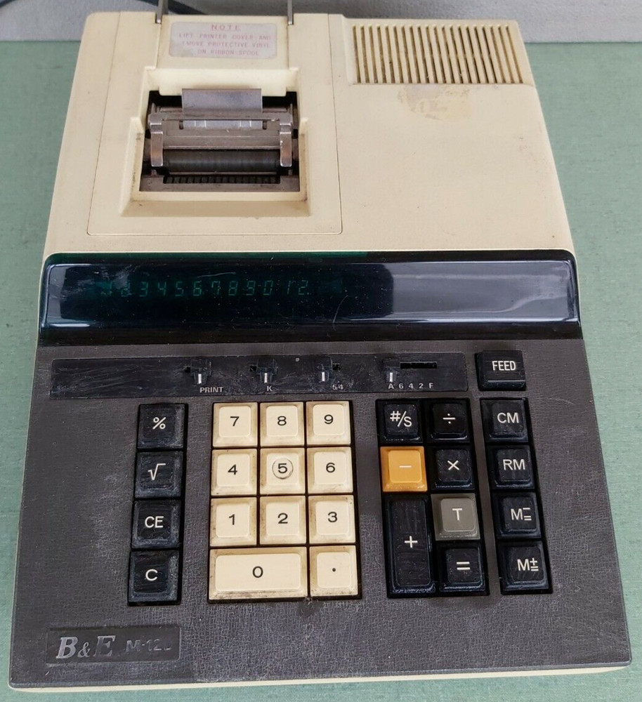 B&E M-12D Electronic Printing Calculator 12 Digit Eiko