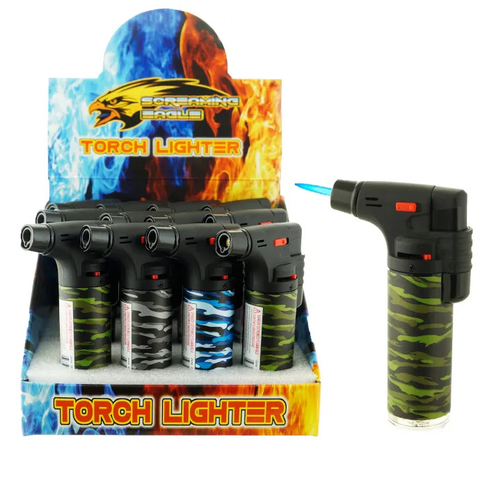 3 Pack Jumbo 4" Single Jet Flame Torch Gun Lighter Refillable Lockable Windproof
