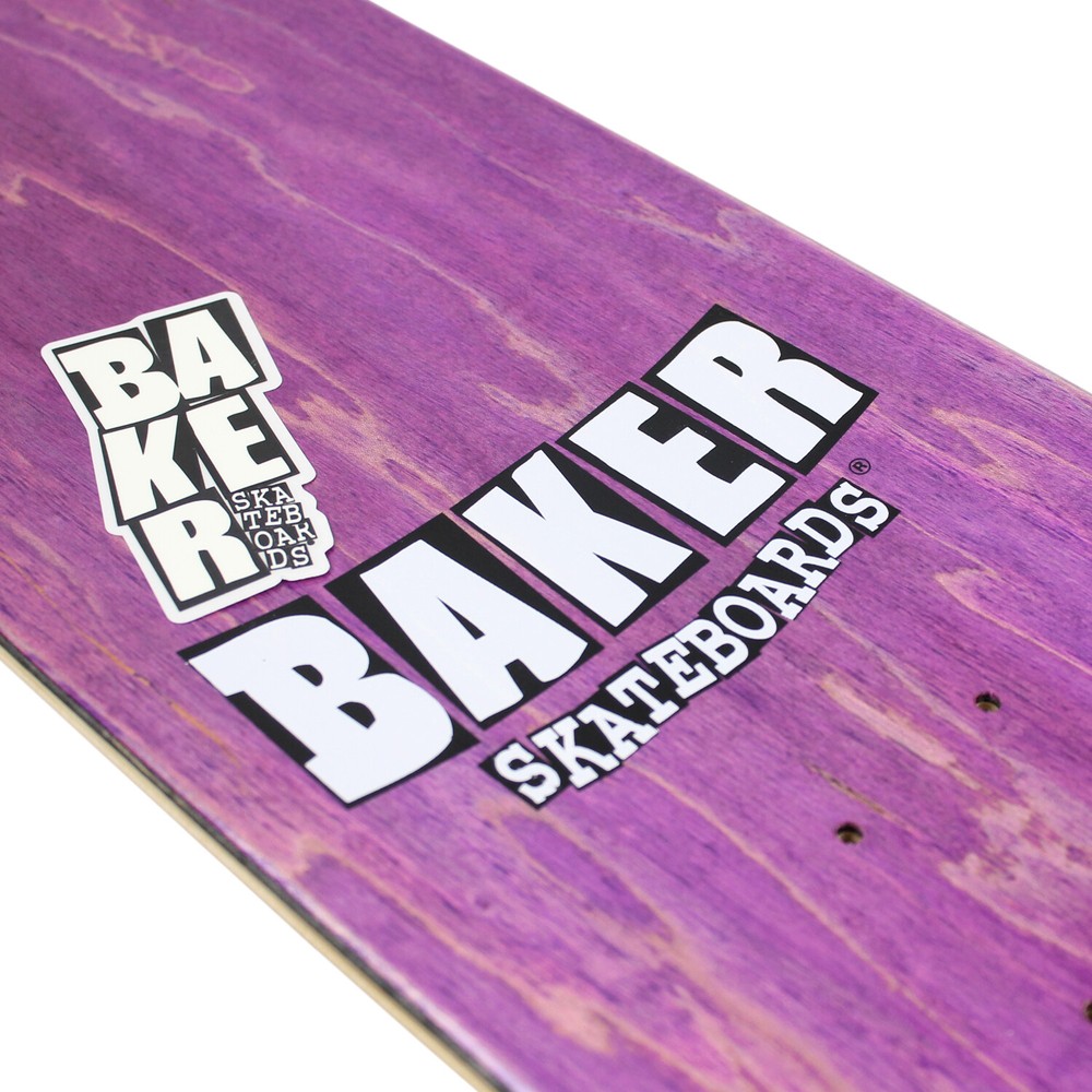 BAKER Skateboard Complete LOGO WHITE 8.0' Raw Trucks White Wheels