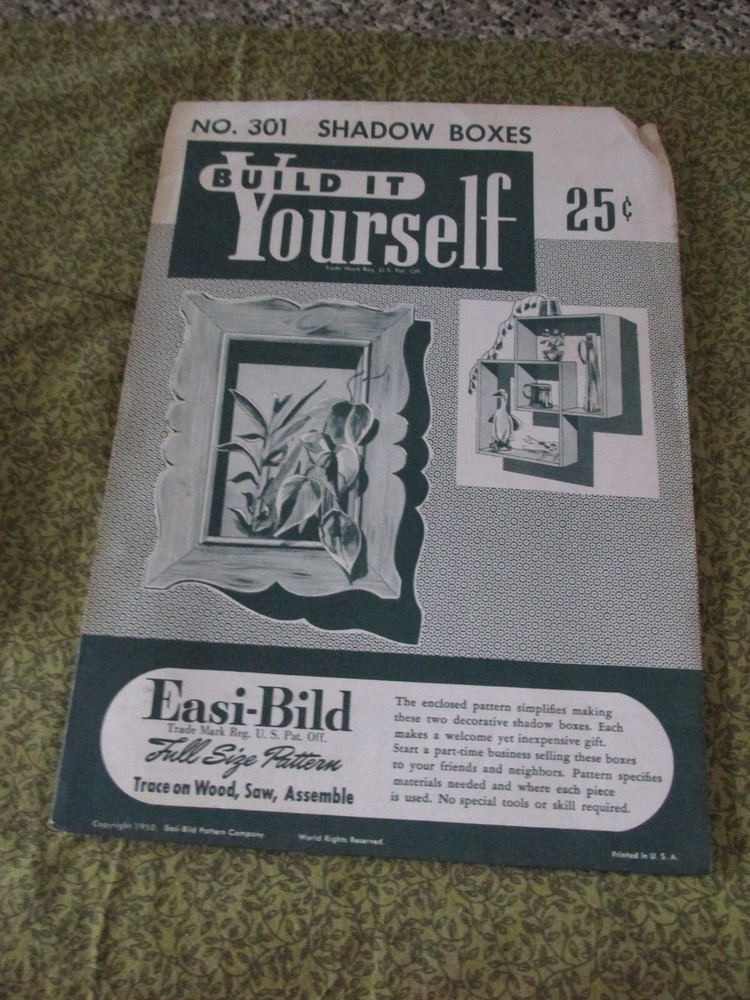 Easi-Bild Build It Yourself PATTERN COMPLETE  NO. 301 Shadow Boxes wall shelf