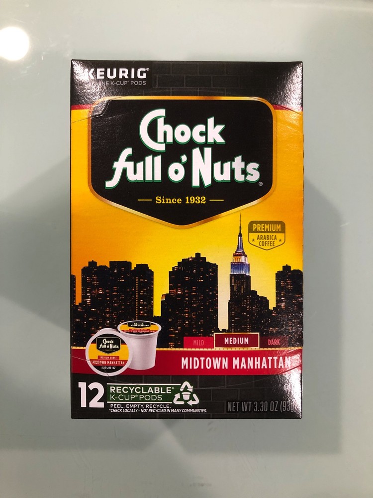 CHOCK FULL O' NUTS MIDTOWN MANHATTAN MEDIUM ROAST KCUPS 12CT
