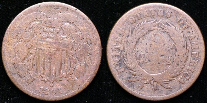 1864  Two Cent Piece