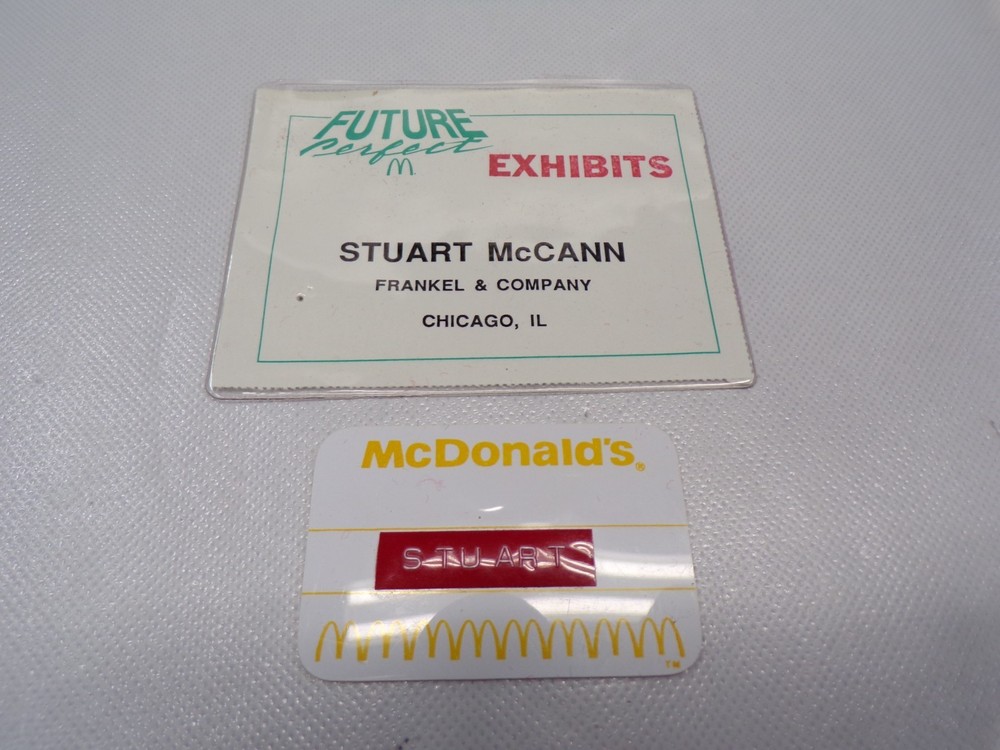 2 Vintage McDonalds Name Tags - Badges