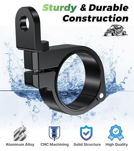 2 PCS UTV Whip Light Mounts (Large), Solid Aluminium Alloy UTV Whip Flag