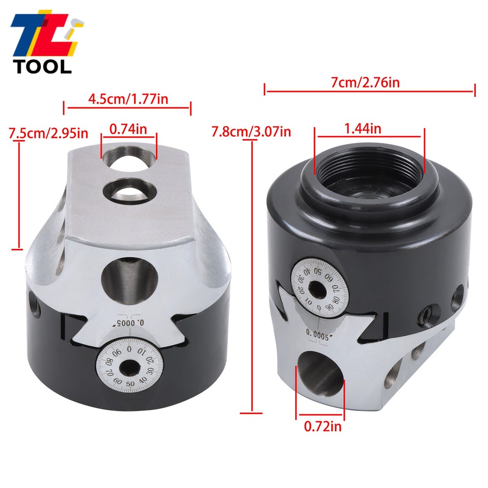 Boring Head for Milling Machine 3 Inch 0.001" Precision 1-1/2-18 Thread