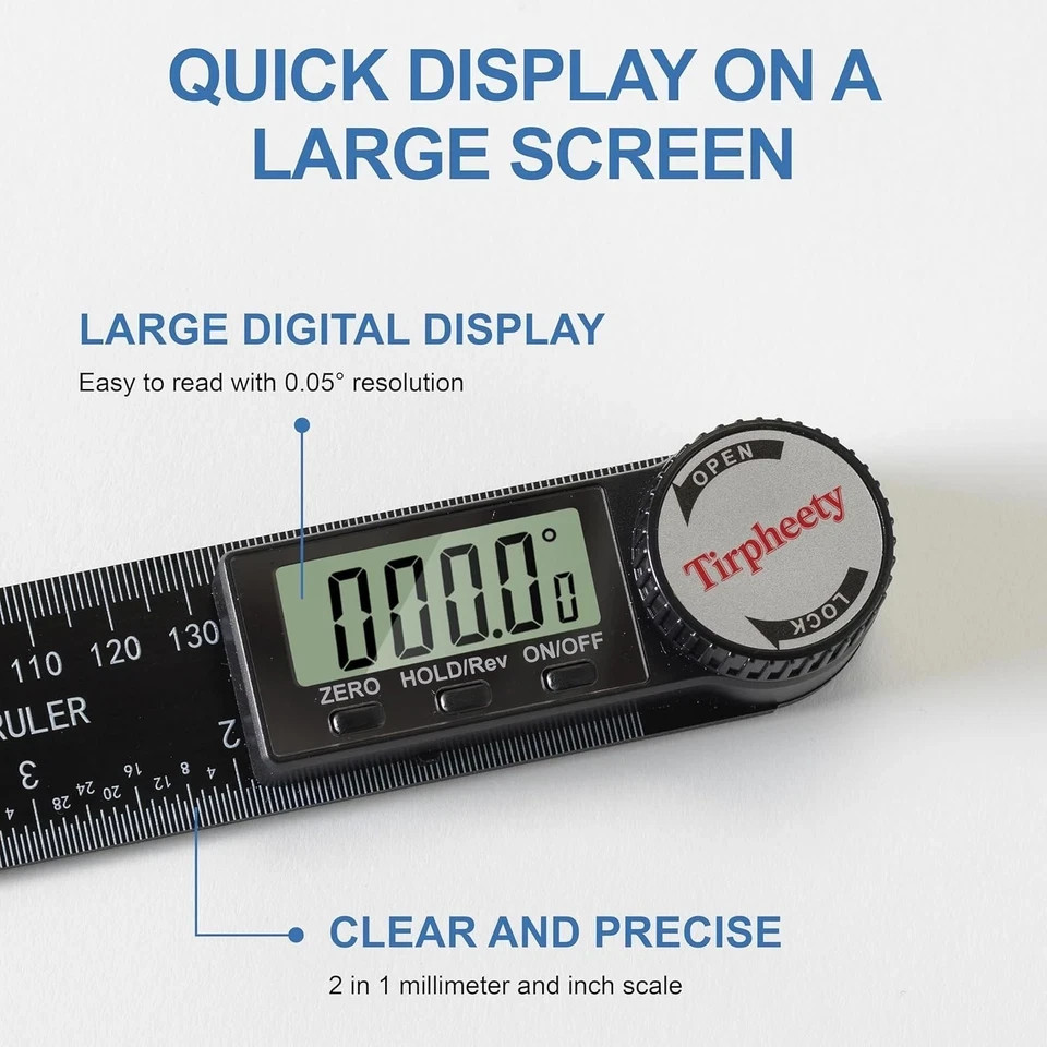 Third Generation Protractor Angle Finder, Digital Angle Ruler with 7Inch/200Mm,