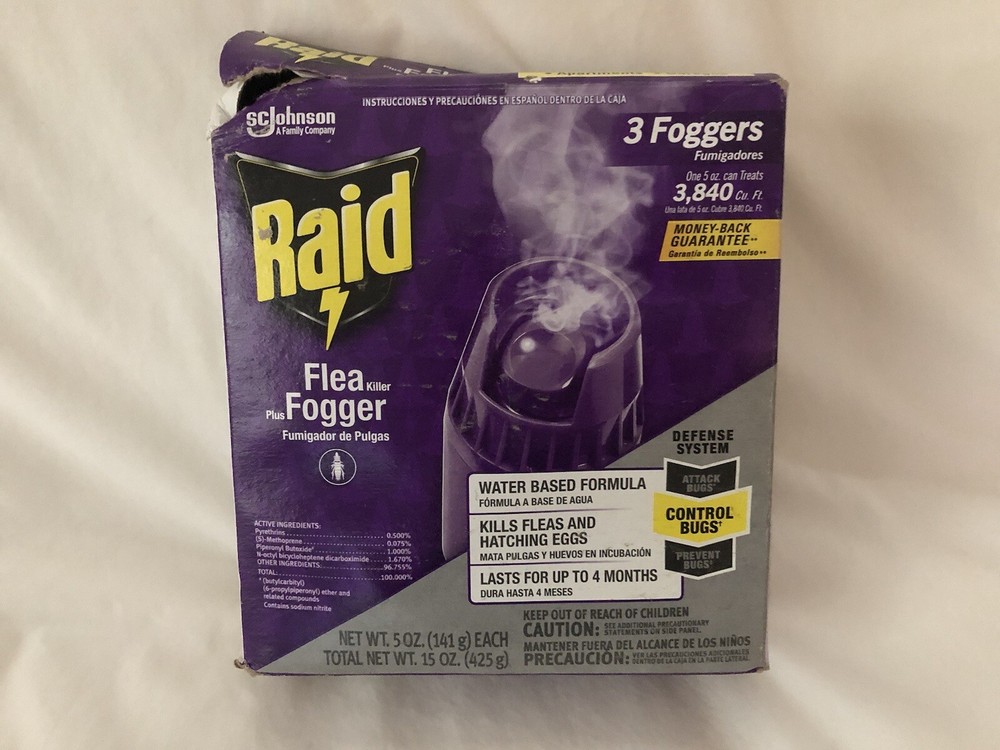 Raid Flea Killer Plus Fogger, 5 oz, 3 Cans