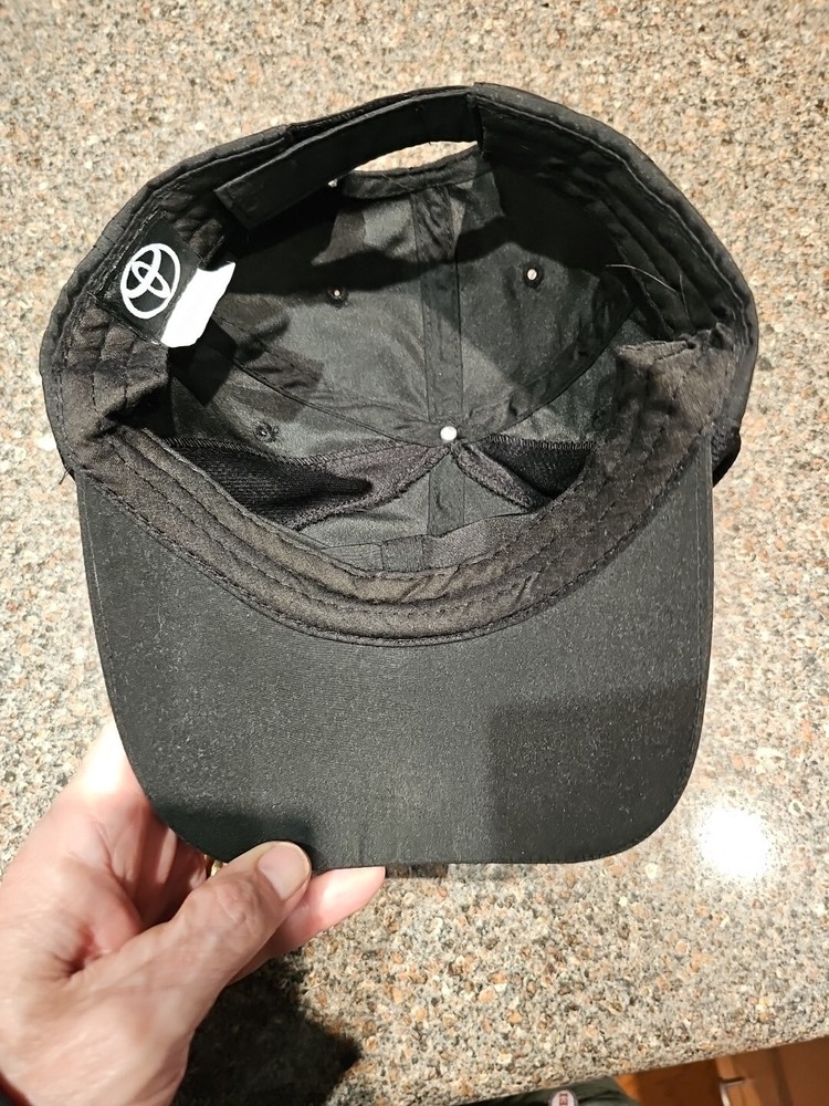 Toyota Black Running Hat Tennis Cap Strapback Sleek Vented EUC