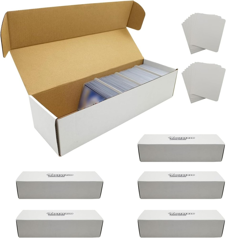 Trading Card Storage Box 6 Pack with Dividers Dustproof Stackable Card Organizer