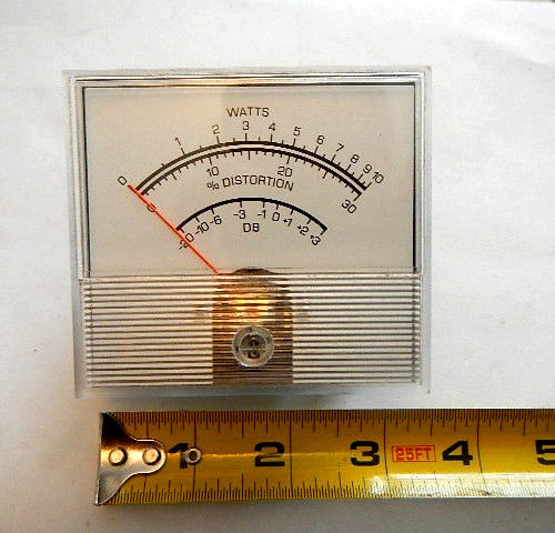 Vintage replacement WATTS / Distortion / DB meter movement 3 1/2" JAPAN